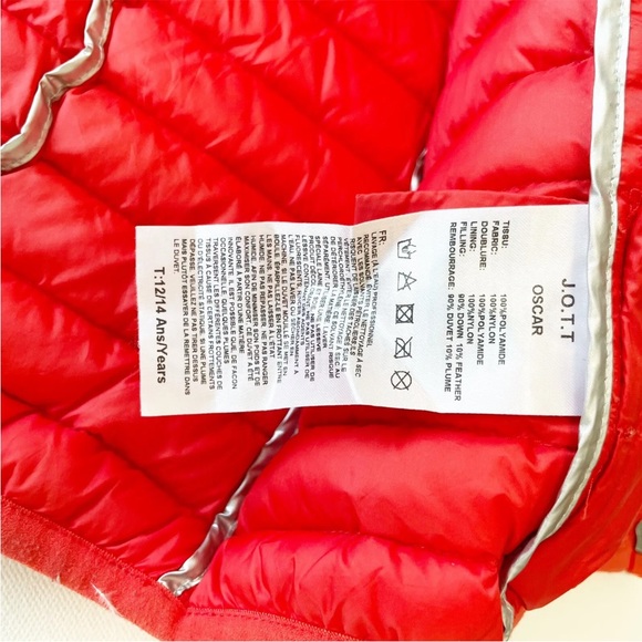 JOTT Kids Light Puff Down puffer Jacket Oscar Boys 12/14 Years Orange - Picture 6 of 9